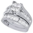 thumbnail image 3 of 14K White Gold Quad Princess Diamond Channel Set Wedding Ring Bridal Set 3 Ct., 3 of 5