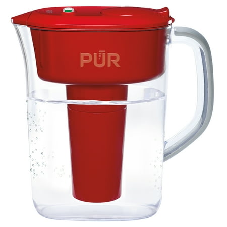 PUR Water Filter Pitcher with Lead Reduction 7 Cup, PPT711R, Red