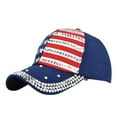 thumbnail image 2 of 4th of July Summer Cotton Baseball Cap,Women Men Sun Hat Star Embroidery Cap Trucker Adjustable Hip Hop, 2 of 9