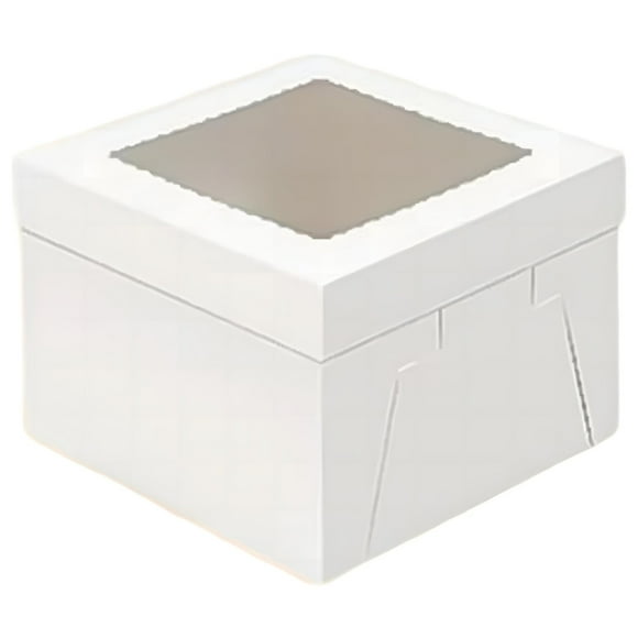 Tyeign Disposable Cake Box with Window, 12 Inch White Bakery Container for Birthday Wedding Cupcakes Cookies, Easy-Assemble Pastry Display, Recyclable Kraft Board, A Cake Box