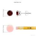 thumbnail image 2 of Angara Boucles d'Oreilles Grenat Naturel - Ensemble Panier Rond 1.2 ct Clous Grenat en Platine pour Femmes, 2 of 9