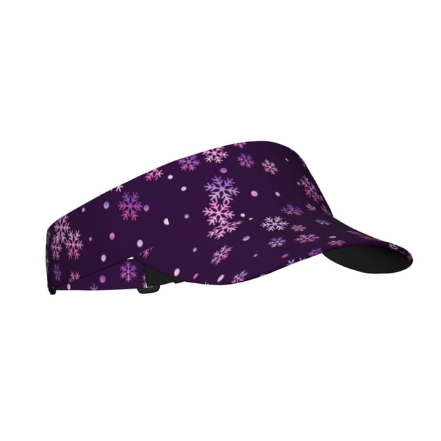 Fotbe Purple Snow Flakes Visera Deportiva con Diseño, Gorra Abierta Ajustable de Algodón para Mujer y Hombre