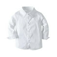 thumbnail image 3 of Toddler Boys Gray White Shirt Suspenders Set Baptism Christening Wedding Outfit Ring Bearer 2T, 3 of 4