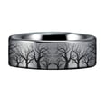 thumbnail image 3 of Wolf and Trees Style 2 Tungsten Carbide Ring, 3 of 7
