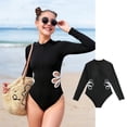 thumbnail image 2 of Girl Rash Guard Swimsuits Sun Protection Long Sleeve Ruffle Floral Pattern Cute Swimwear Bathing Suits 10-11 Years, 2 of 4