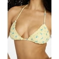 thumbnail image 3 of No Boundaries Femme Floral Print Triangle Bikini Top with Lettuce Edge, Women’s XXS-XXL, 3 of 4