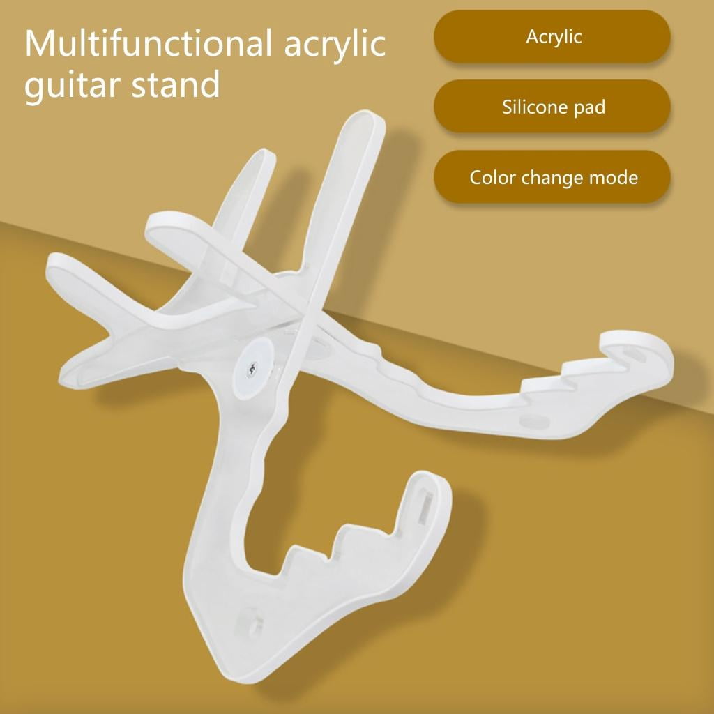 Yihuala Folding Acrylic Ukulele Stand with Light Musical Instrument Holder Small Guitar Stand for Ukulele, Violin and Mandolin