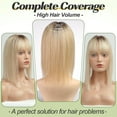 thumbnail image 3 of Hair Toppers for Women, Real Human Hair 130% Density, Hair Loss Cover No Bangs, Hair Extensions for Thinning Hair, Silk Base Three Clips in Topper, Ombre Light Blonde(10inch), 3 of 7