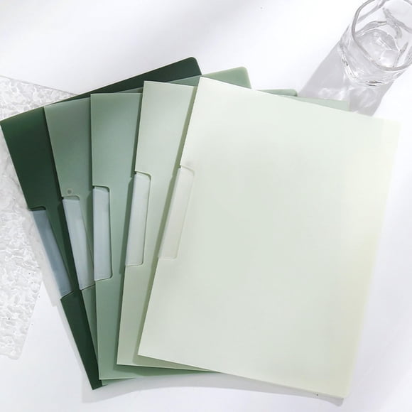 Goohae A4 File Binder, A5 Ring Binder, 5-Pack Rotating Clamp File Sleeves - Letter Size Document Holders for Office & Business (30 Sheets Each), Green