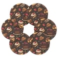 thumbnail image 7 of Yayeee 6 PCS Drink Coasters with Holder Set Woven Absorbent Round Tabletop Hot Pad, Chocolate Cakes, 7 of 7