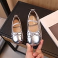 thumbnail image 2 of Viluyesy Girls Leather Bow Sandals Soft-Sole Princess Flat Shoes for Spring & Summer, Stylish Casual & Dressy Occasion Sandals for Medium & Large Kids Silver Size 10.5, 2 of 10