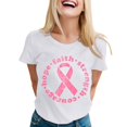 thumbnail image 1 of T-shirt Décontracté à la Mode pour Femme, Col Rond, à Lettres Imprimées, Manches Courtes, Cancer du Sein, Haut 4, 1 of 4