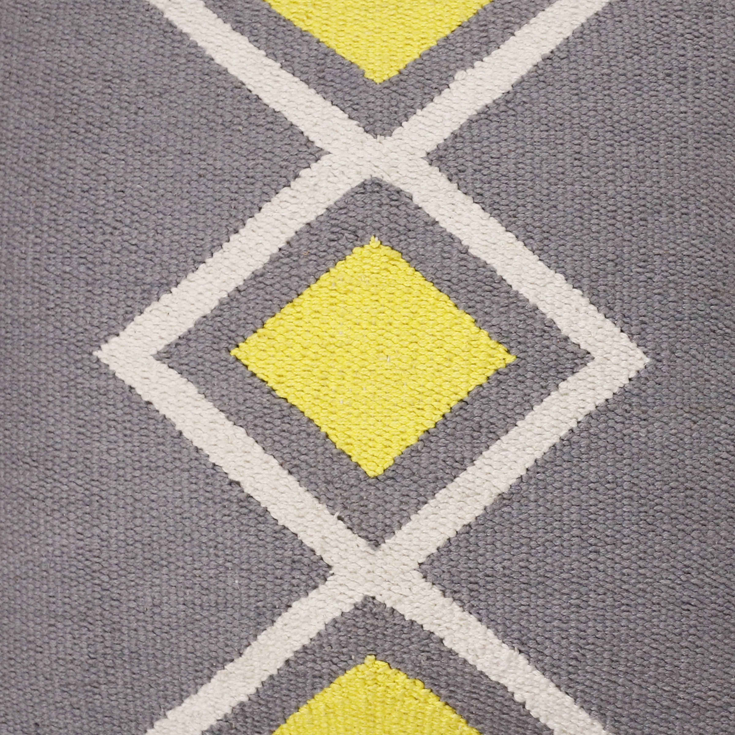 Harlow Hill Gray/White/Yellow Striped Contemporary Cotton Throw Pillow Cover, 20" x 20"