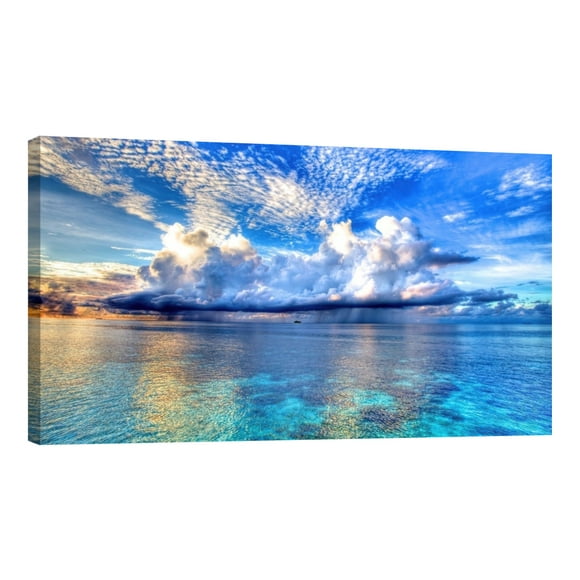 Cuadro Decorativo Mar Agua Bajo El Cielo Canvas Revolution Cuadro 120 x 60 cm