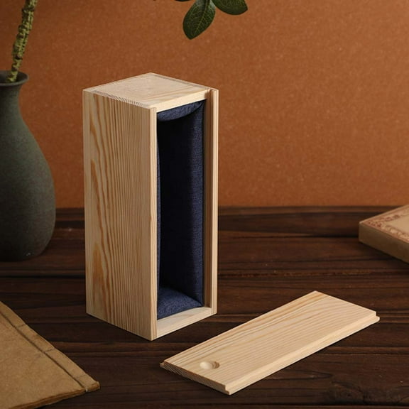 Pine Pull-Out Box Sliding Cover Wooden Box Wooden Storage Box Log Drawer 1