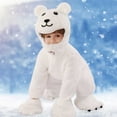 thumbnail image 5 of Likimi Toddler Boys Girls Jumpsuits Long Sleeve Cartoon Bear Shaped Hooded Fashionable Comfort Outfits With Zipper Size 5-6 Years White, 5 of 9