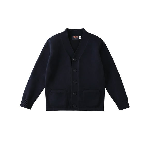 Smith's American Boys' V-Neck Cardigan Color: navy Size: 6 - 7