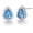 Light Blue, variant on Women's Green Teardrop Stud Earrings Pear Shape CZ Crystal Studs Platinum Plated R815 (Green)