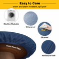thumbnail image 3 of Elastic Fitted Round Tablecloth, Navy Blue Ombre Waterproof Stretch Table Cover for 36"-44" Tables, Modern Abstract Art Gradient Aesthetics Washable Outdoor Tablecloths for Patio, Picnic, Camping, 3 of 9