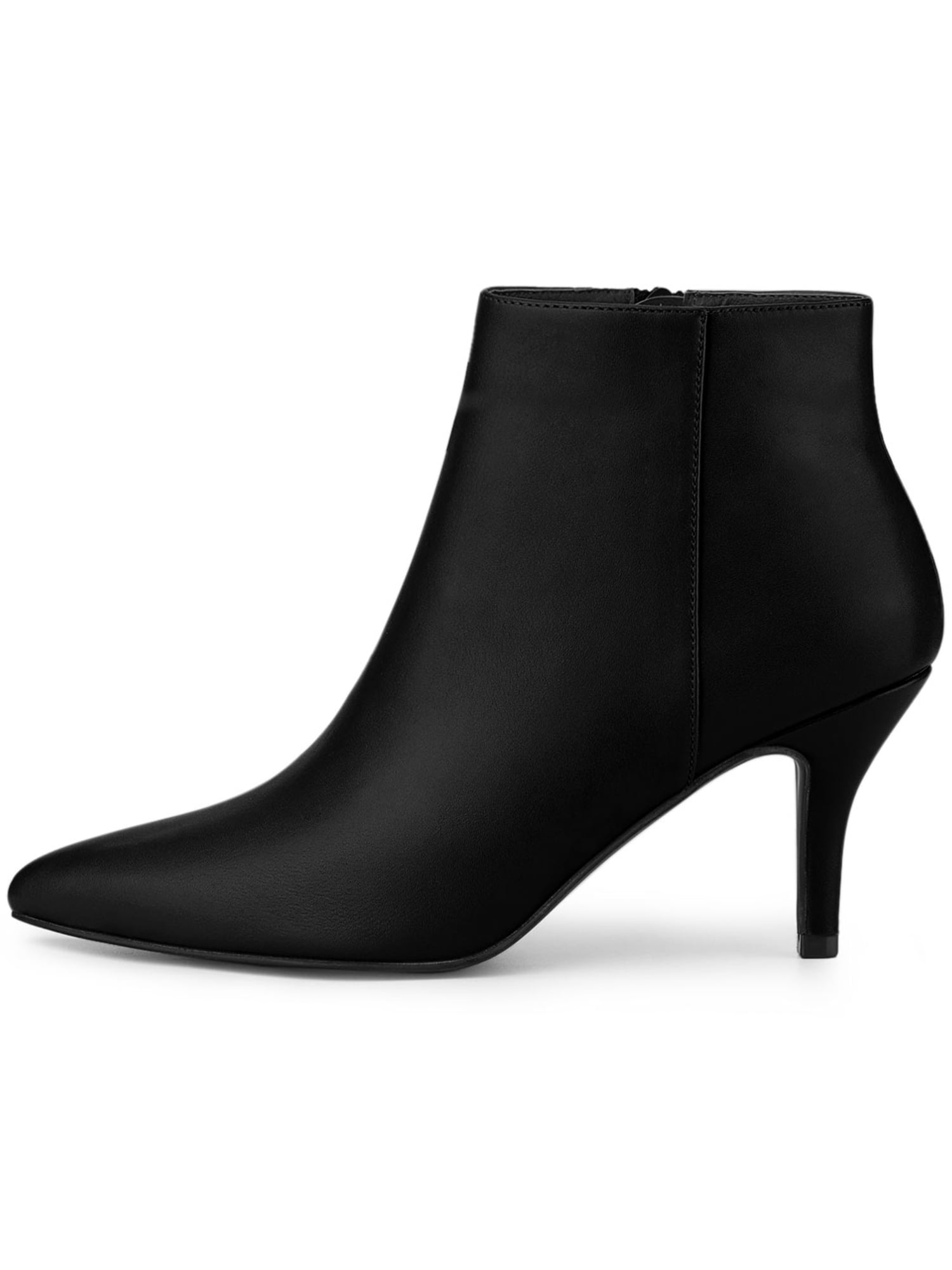 DARING DIVA Women's Pointed Toe Zipper Stiletto Heel Ankle Wrap Boots Black 7
