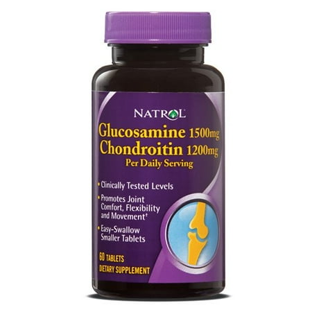Glucosamine Chondroitin 60 Tablets - Natrol Glucosamine 1500mg Chondroitin 1200mg Tablets, 60 Ct