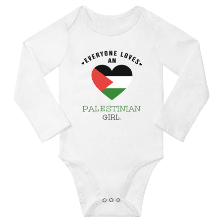 

Everyone Loves An Palestinian Girl Baby Long Slevve Bodysuit Outfits (White 18-24 Months)