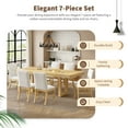thumbnail image 3 of Harper & Bright Designs Farmhouse 7 Pieces Extendable Dining Table Set for 6, Solid Wood Kitchen Table with Butterfly Leaf and 6 Upholstered Chairs, Natural, 3 of 17