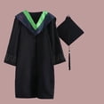 thumbnail image 2 of FYEGRE Academic Graduation Robe with Mortarboard Cap, Formal Graduation Gown Set for University Students, Classic Academic Regalia for Commencement Ceremony Green S, 2 of 4