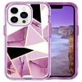 thumbnail image 7 of Mantto for iPhone 14 Pro Max 6.7 Inch Case, Slim Crystal Rubber Bumper Marble Pattern Hard PC Soft Silicone Drop Protection Cover for iPhone 14 Pro Max 5G 2022, Purple Black Grid Marble, 7 of 7