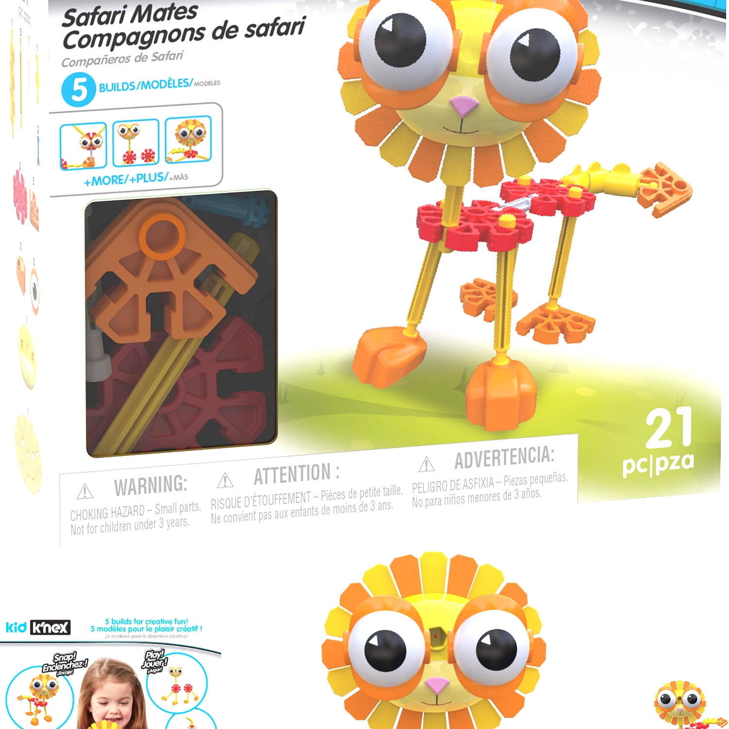 Kid K'NEX 85613 Safari Mates Building Set Toys 3 Kids Craft Set with 21 Pieces 