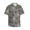 thumbnail image 3 of Xecao Rooster print Hawaiian shirt - a stylish short-sleeve button-down for men, perfect for casual beach and tropical outings., 3 of 9