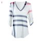 thumbnail image 1 of Camiseta con estampado a cuadros Mujer Otoño Manga 3/4 Blusa con cuello en V profundo Top suelto Speravity AP000101-17B, 1 of 3