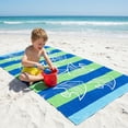 thumbnail image 6 of Unique Bargains Absorbent Lightweight Oversized Beach Towel Blue Green 71" x 35", 6 of 7