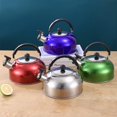 thumbnail image 5 of Stainless Steel Whistling Tea Kettle, 1.5 Quart Stovetop Pot With Ergonomic Handle, Loud Whistle Alert, Heat Resistant, Suitable For Gas, Electric, And Induction Cooktops (Silver), 5 of 6