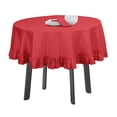 thumbnail image 1 of Vargottam Cotton Table Linens Ruffle Tablecloth, Round Table Cover Protector Solid Tablecloth, Farmhouse Tabletop Washable, Dark Peach-54 Inches Diameter, 1 of 9