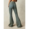 thumbnail image 5 of KelaJuan Women's Spring Summer Denim Pants Solid Color Mid Rise Slim Fit Flared Bell Bottom Jeans, 5 of 6