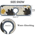thumbnail image 4 of SKYSONIC Faucet Absorbent Mat 4 Pcs Gold Autumn Leaves Kitchen Faucet Splash Catcher Washable Counter Drying Pads Behind Faucet for Kitchen Bathroom, 4 of 7