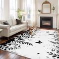 thumbnail image 2 of Rectangle Area Rugs 5 x 8 Ft, Black Spring Botanical Non-Slip Residential Carpet, Weeping Eucalyptus Butterfly Indoor Crawling Mats Runner Rugs for Living Room/Dining Room/Bedroom, 2 of 8