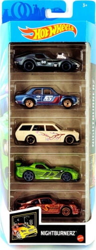 NIGHTBURNERZ Hot Wheels 5-Car Pack of 1:64 Scale Vehicles for Kids ...