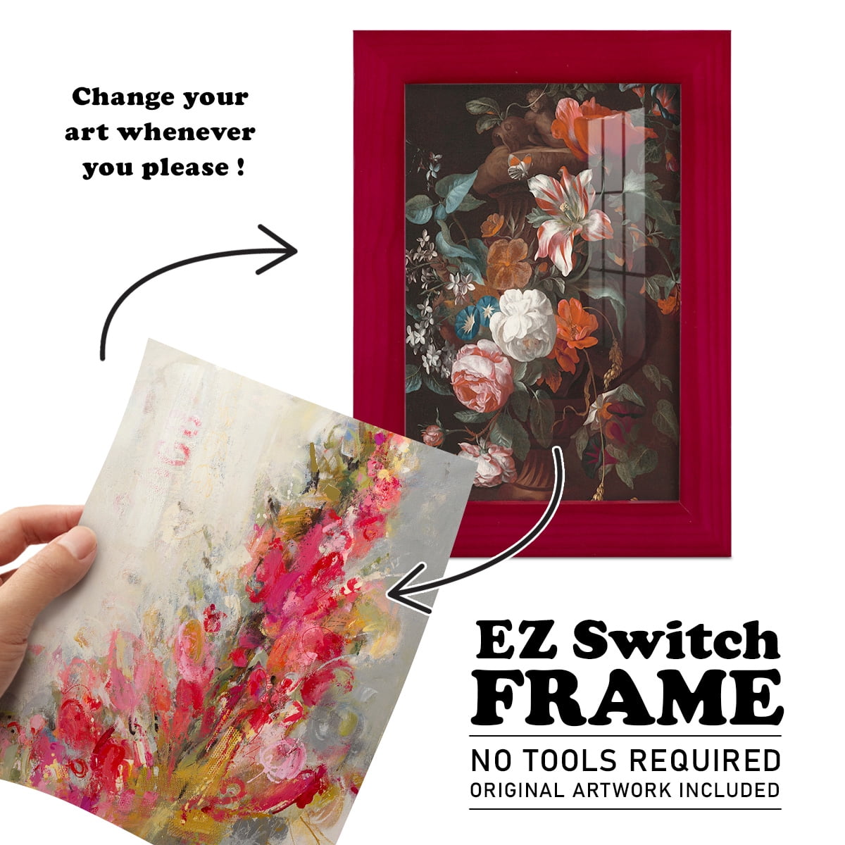 Flip Side - Framed Print w/glass - Cherry Red