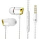 thumbnail image 1 of Auriculares intrauditivos Auriculares deportivos con cable de 3,5 mm Auriculares estéreo Auriculares para teléfono móvil con micrófono, Oro blanco Scienceny EL2746-03B, 1 of 2