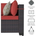 thumbnail image 4 of ASJMR 12PCS PE Rattan Patio Furniture Conversation Set All-Weather Sectional Sofa Set with Coffee Table & Cushions (Red), 4 of 9