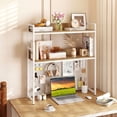 thumbnail image 4 of Gymax 2-Tier Countertop Desktop Bookshelf w/ Metal Pegboard 2 Anti-tipping Devices, 4 of 10
