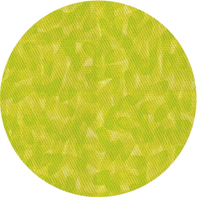 Ahgly Tapis Rond Lavable en Machine Intérieur Transitionnel Jaune Canari, 3 Pieds Rond