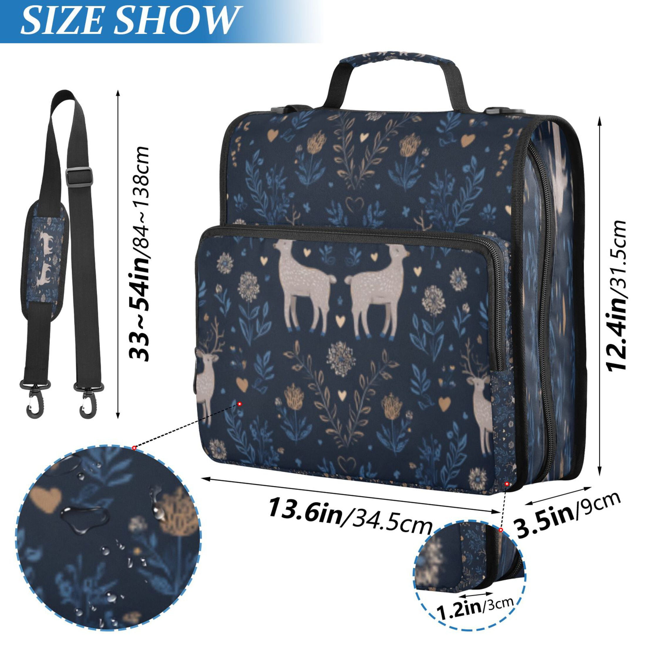 DIXRUYEE Zipper Binder trapper keeper Documents Organized Nocturnal Deer Whispers Printed