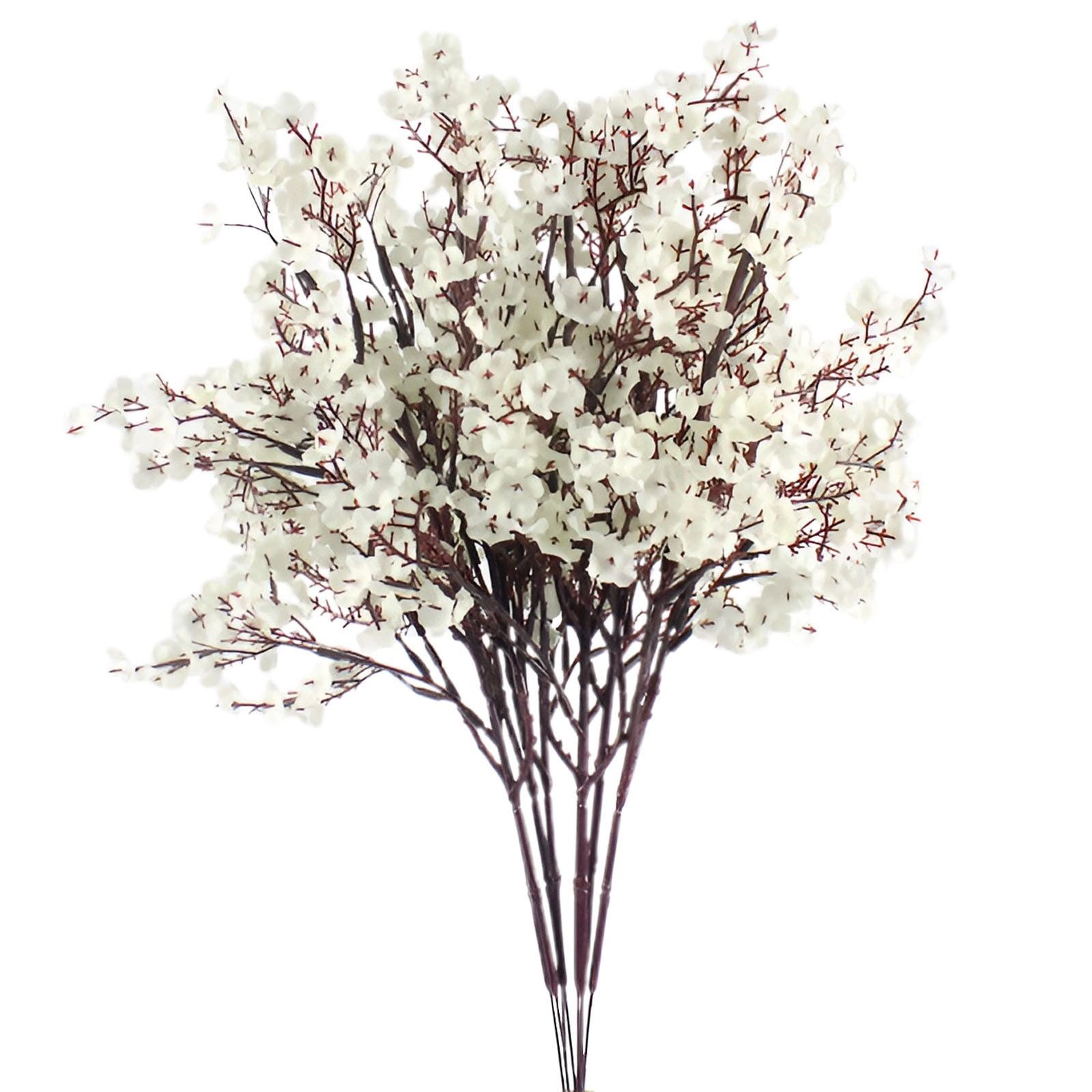FXMLRLK 12 Bundles Artificial Flowers Gypsophila Bouquets Bulk Real Touch Fake Silk Flowers for Home Wedding DIY Floral Arrangement Kitchen Table Centerpiece Festival Decoration, White