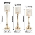 thumbnail image 3 of Efavormart Set Of 3 | Gold Crystal Beaded Goblet Votive Candle Holder Centerpieces, Tea Light Candle Stands - 18", 16", 14", 3 of 11