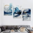 thumbnail image 4 of ONETECH Large Abstract Canvas Art Elegant Combination of Tones Modern Living Room Wall Decor Black and White Gray Background Blue Gradient Picture 12''x16''X3 Panels, 4 of 4