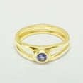 thumbnail image 2 of LBG 375 9k Yellow Gold Natural Tanzanite Womens Solitaire Band Ring - Size 11.75, 2 of 5