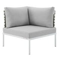 thumbnail image 6 of Modway Harmony 8-Piece  Sunbrella® Basket Weave Outdoor Patio Aluminum Sectional Sofa Set in Tan Gray, 6 of 10